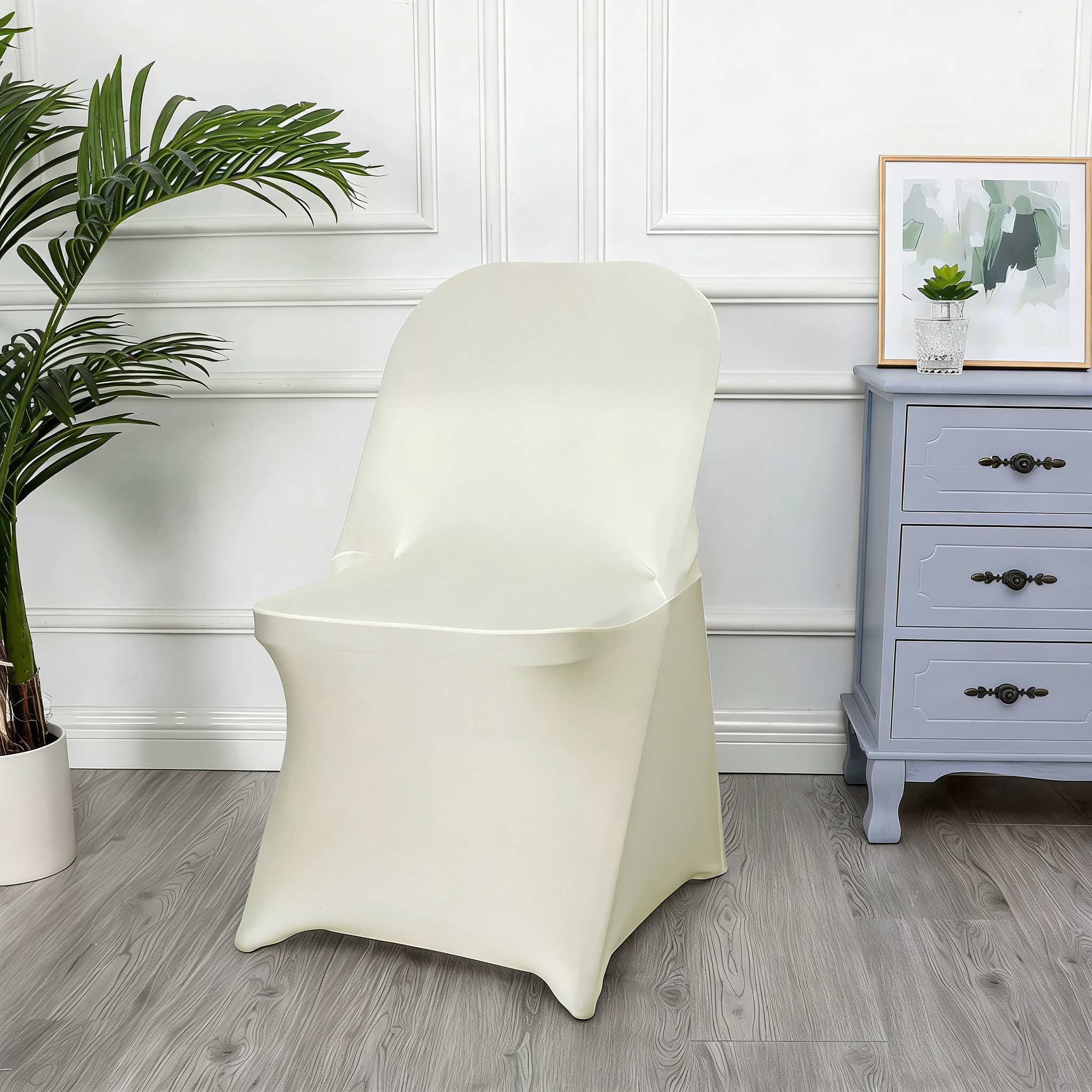 Spandex Stretch Folding Chair Covers for Wedding Party, Washable Dining Seat for Party Celebration Event