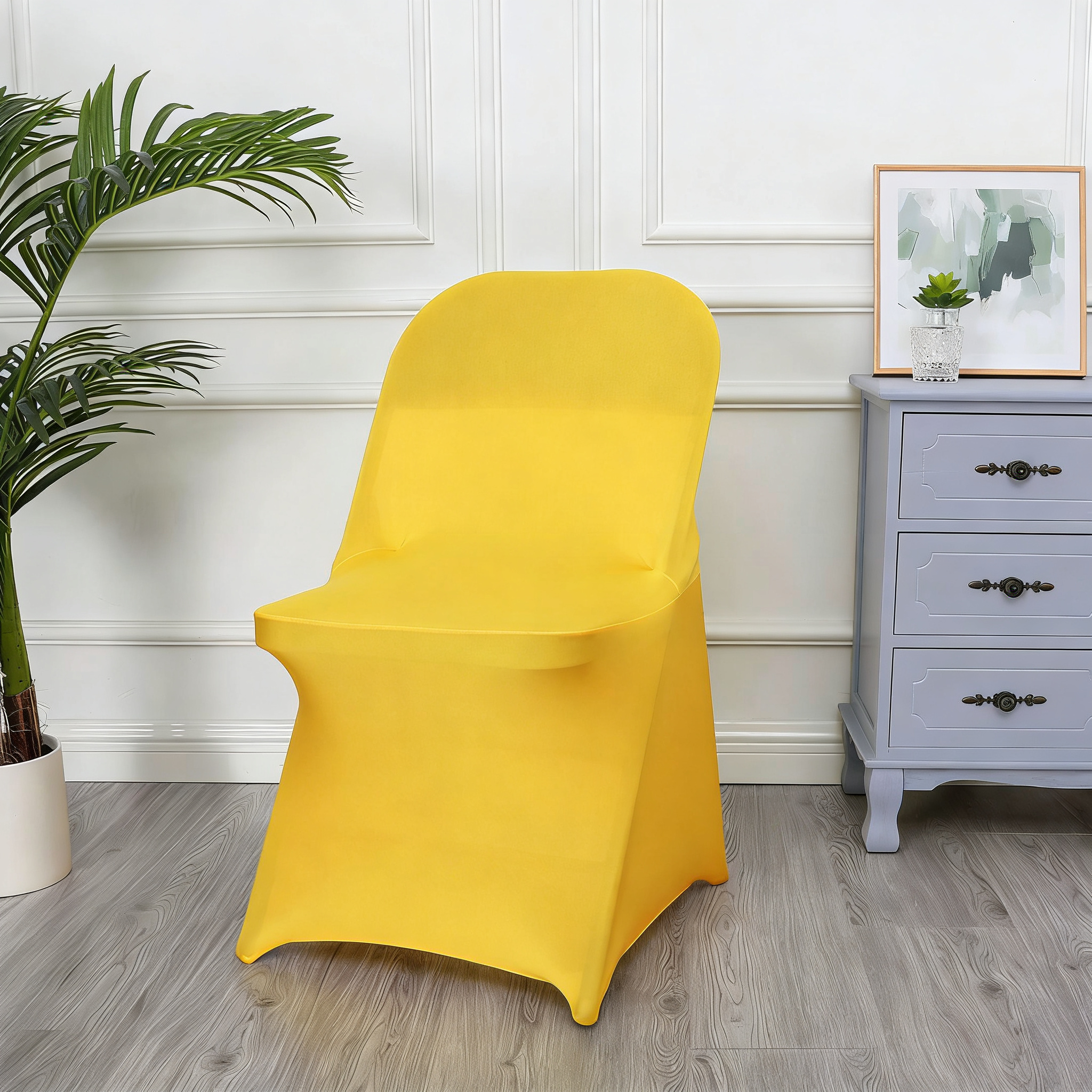 Spandex Stretch Folding Chair Covers for Wedding Party, Washable Dining Seat for Party Celebration Event