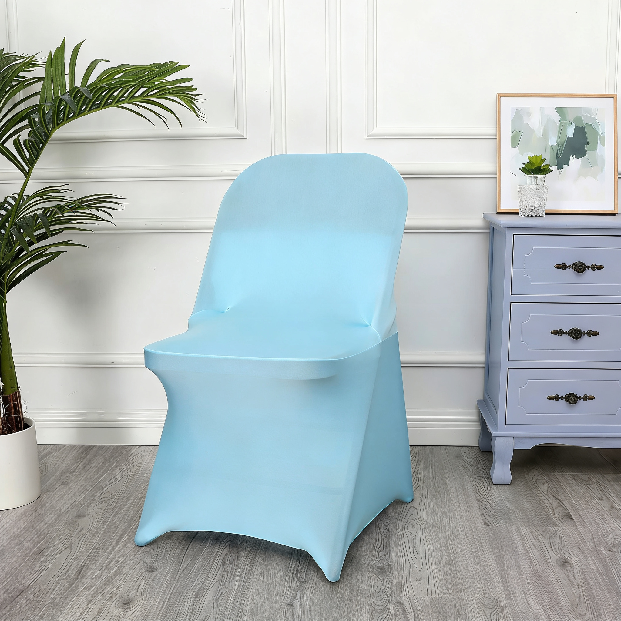 Spandex Stretch Folding Chair Covers for Wedding Party, Washable Dining Seat for Party Celebration Event