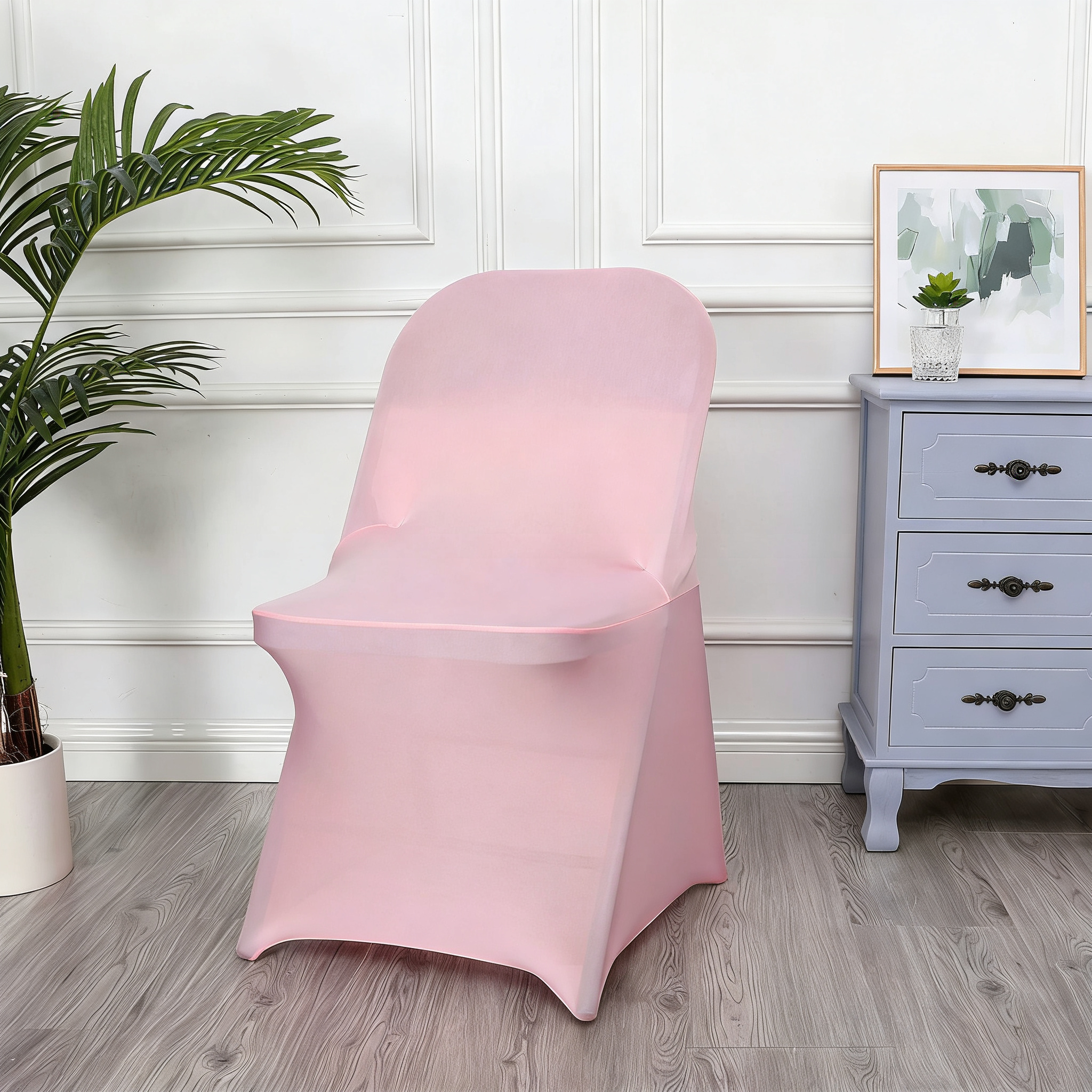 Spandex Stretch Folding Chair Covers for Wedding Party, Washable Dining Seat for Party Celebration Event