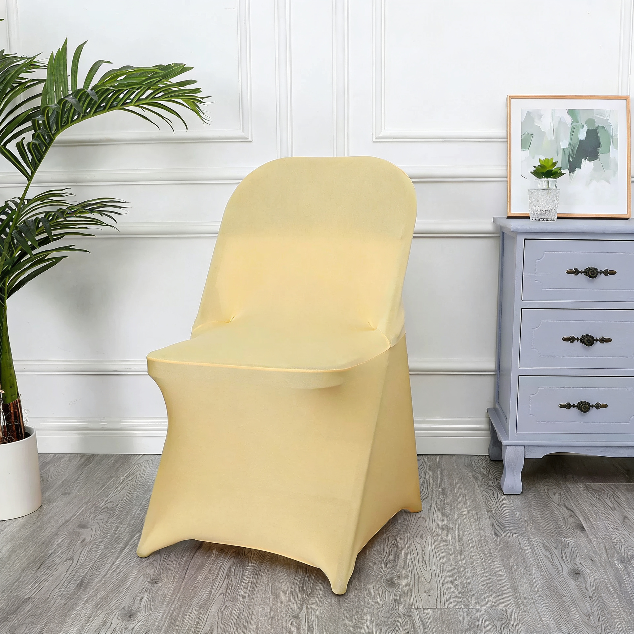 Spandex Stretch Folding Chair Covers for Wedding Party, Washable Dining Seat for Party Celebration Event