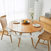 Clear Plastic Tablecloth Protector, Round Waterproof PVC Table Cover Oil Spill Proof Table Cover