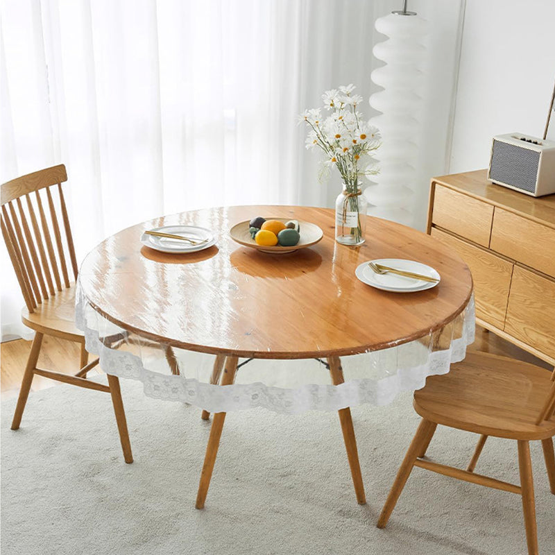 Clear Plastic Tablecloth Protector, Round Waterproof PVC Table Cover Oil Spill Proof Table Cover