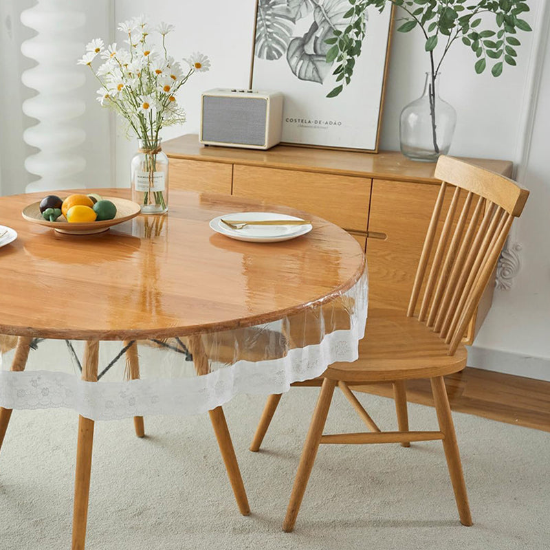 Clear Plastic Tablecloth Protector, Round Waterproof PVC Table Cover Oil Spill Proof Table Cover