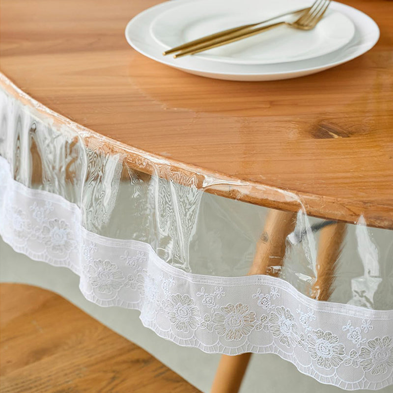 Clear Plastic Tablecloth Protector, Round Waterproof PVC Table Cover Oil Spill Proof Table Cover