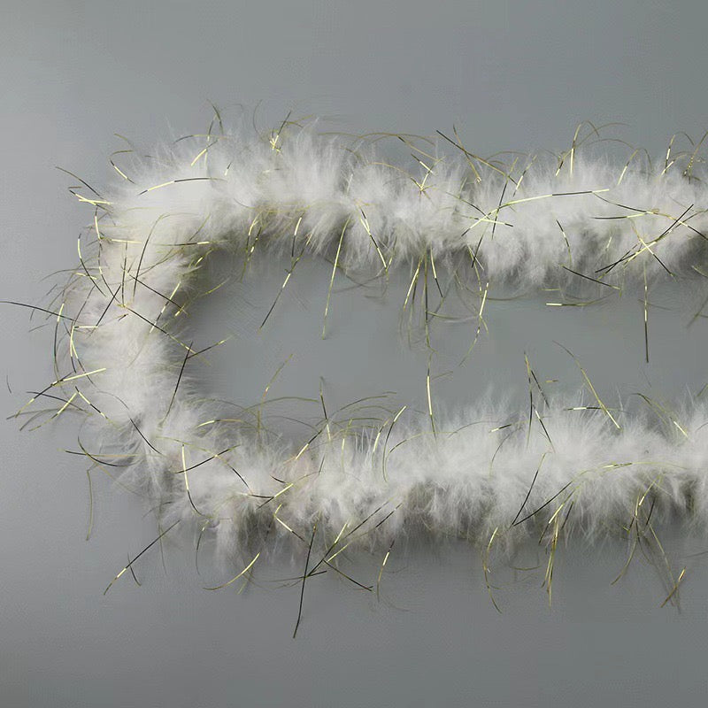 2M Fluffy Turkey Feather Boa for DIY Craft Sewing Trim Home Wedding Party Decoration