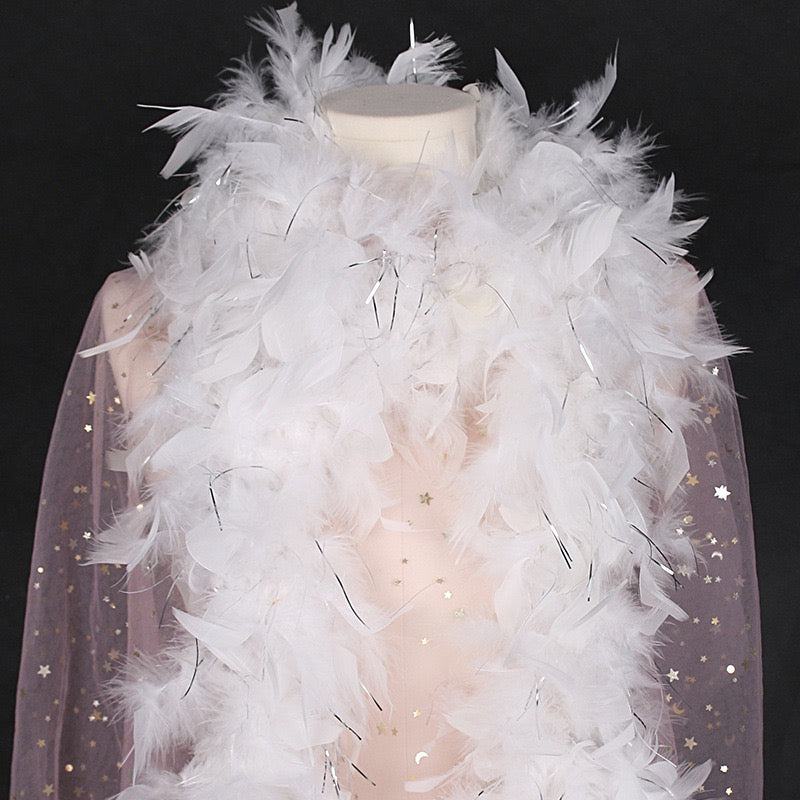 Turkey Chandelle Feather Boa for DIY Craft,Party Dancing Dress Up, Halloween Decoration
