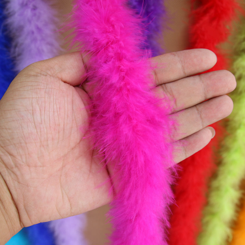2M Fluffy Turkey Feather Boa for DIY Craft Sewing Trim Home Wedding Party Decoration