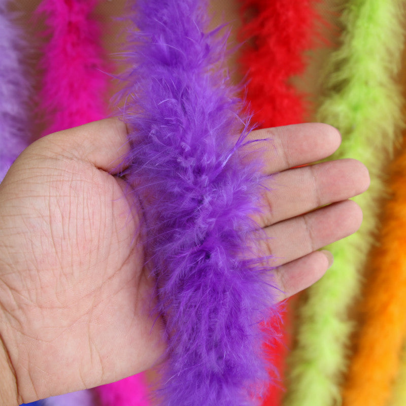 2M Fluffy Turkey Feather Boa for DIY Craft Sewing Trim Home Wedding Party Decoration
