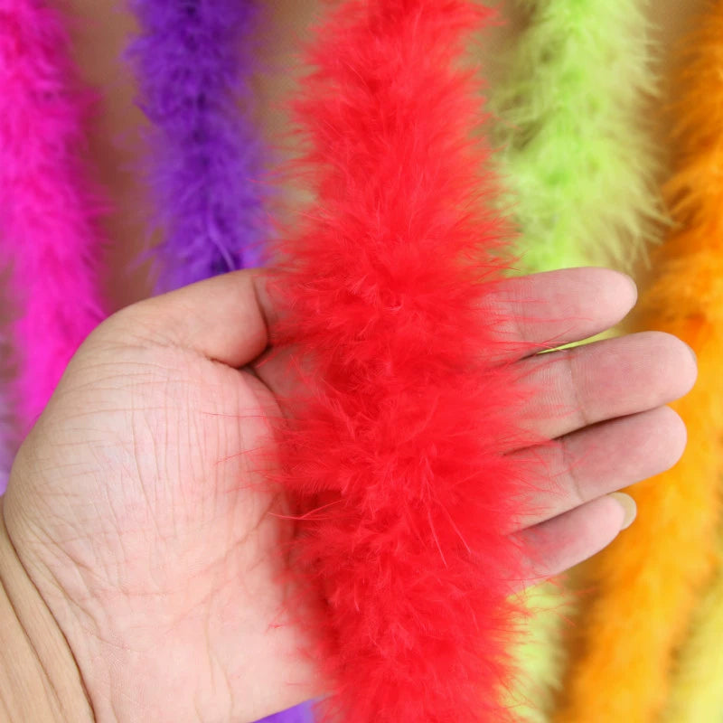 2M Fluffy Turkey Feather Boa for DIY Craft Sewing Trim Home Wedding Party Decoration