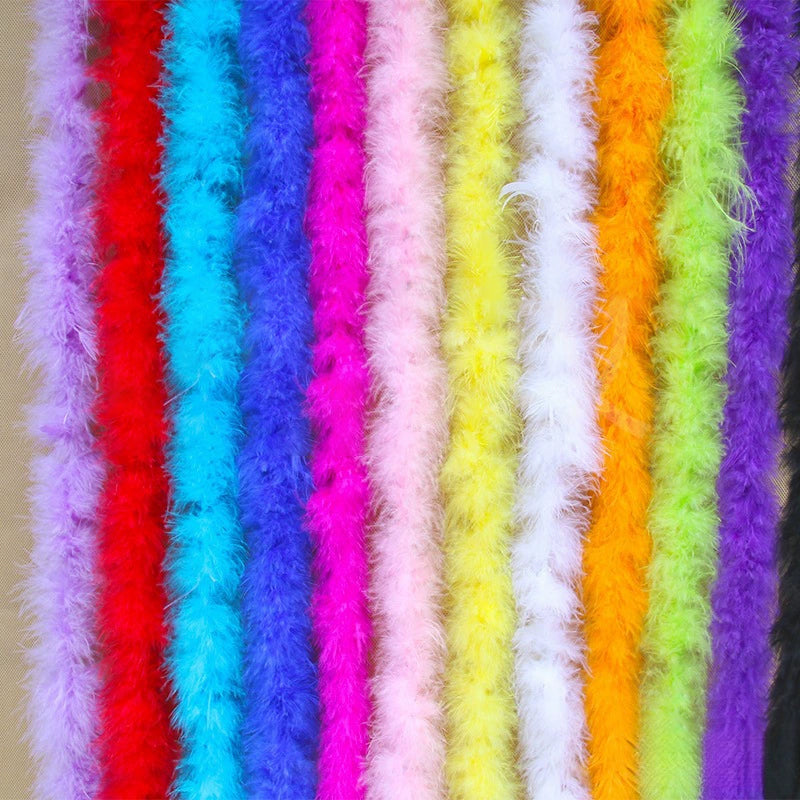 2M Fluffy Turkey Feather Boa for DIY Craft Sewing Trim Home Wedding Party Decoration