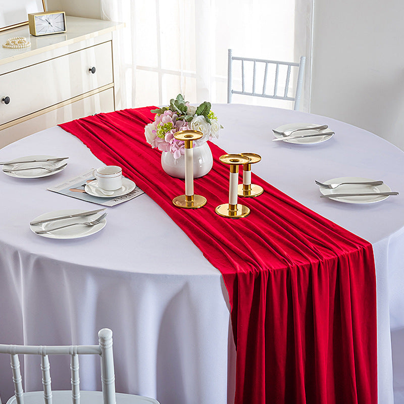 Thick Soft Velvet Table Runner 28 x 118 Inches Red