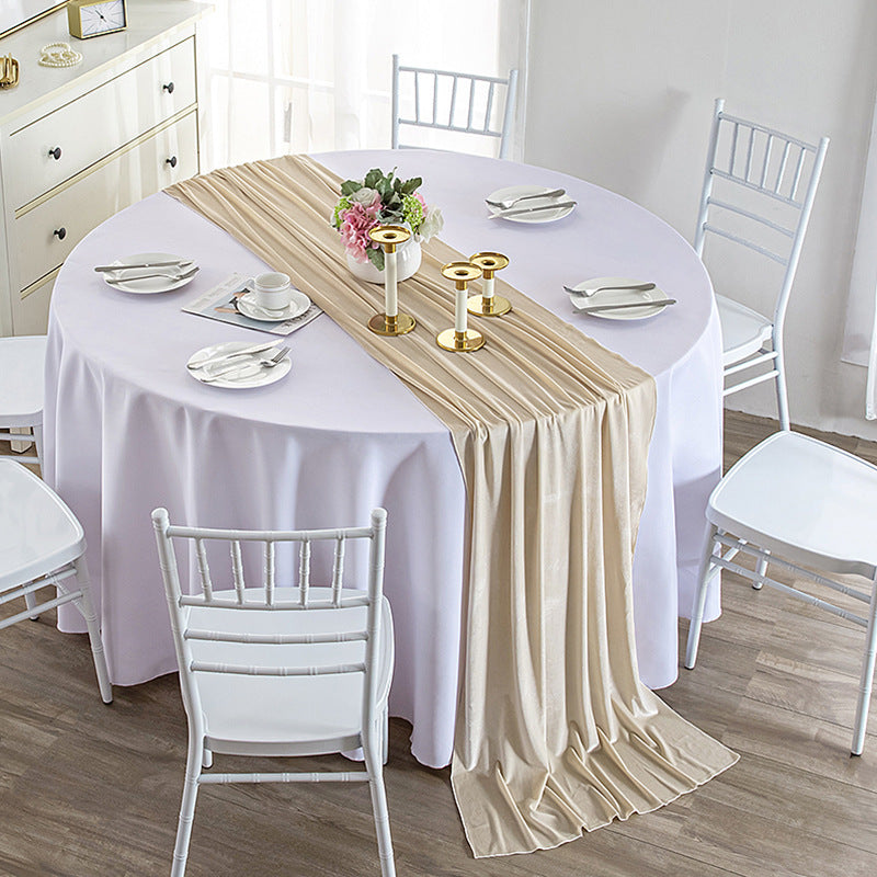 Thick Soft Velvet Table Runner 28 x 118 Inches Cream