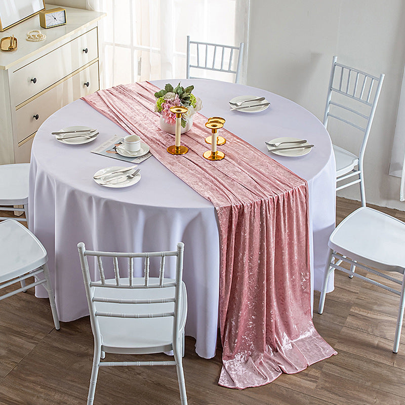 Thick Soft Velvet Table Runner 28 x 118 Inches Inches Pink