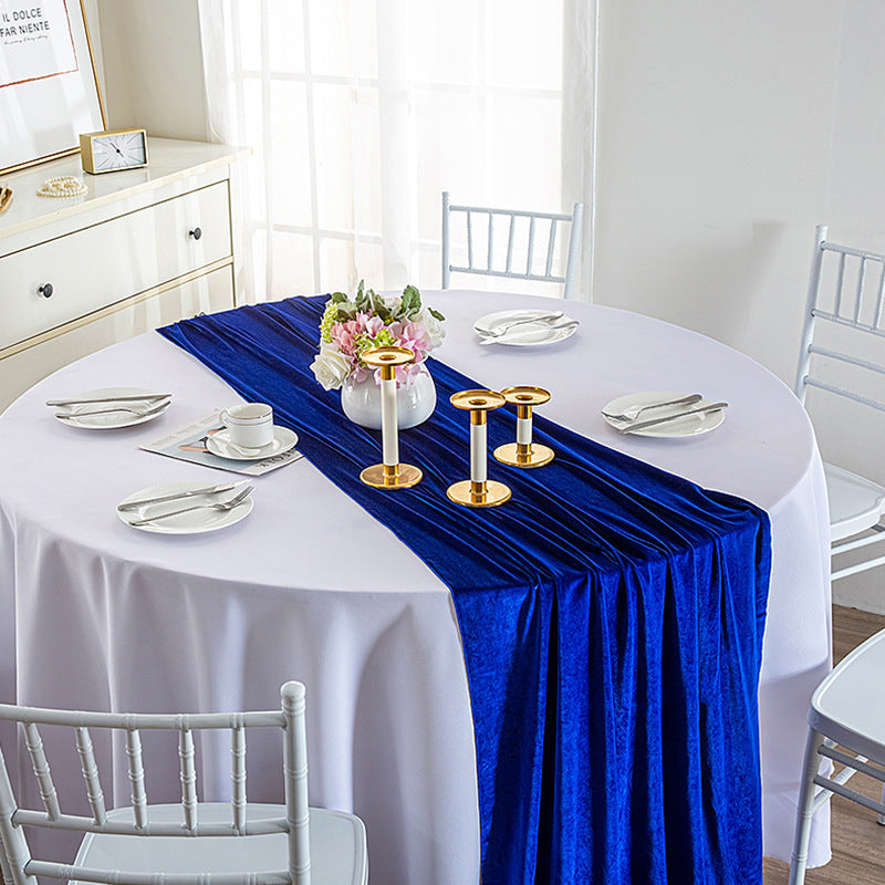 Thick Soft Velvet Table Runner 28 x 118 Inches Royal Blue