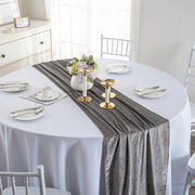 Thick Soft Velvet Table Runner 28 x 118 Inches Gray