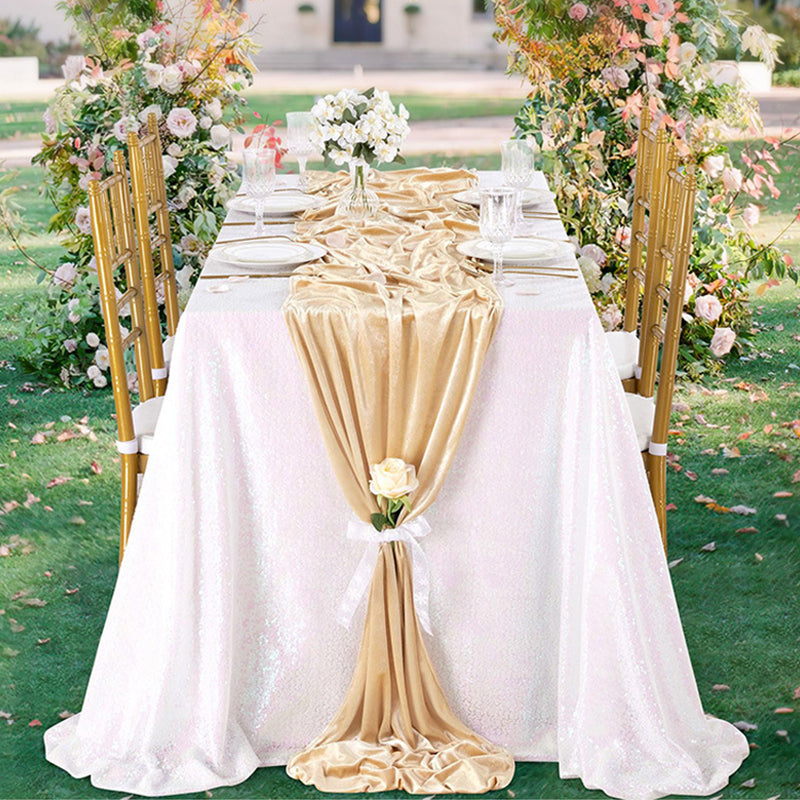 Premium Velvet Table Runner 28"x118" Rose Red