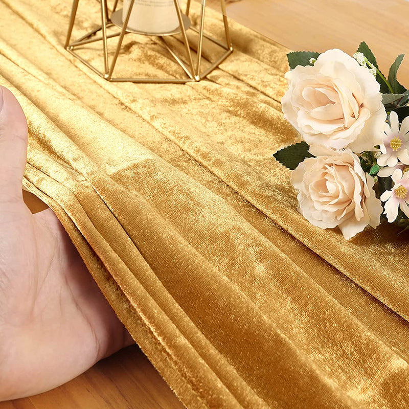 Premium Velvet Table Runner 28"x118" Rose Red
