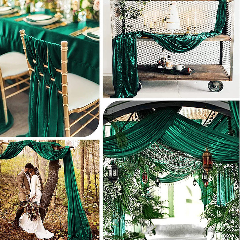 Thick Soft Velvet Table Runner 14 x 108 Inches Dark Green