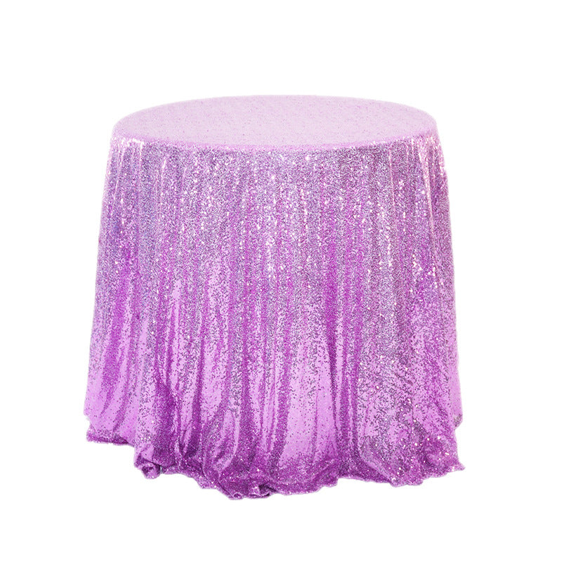 Glitz Sequins 132" Round Tablecloth Violet