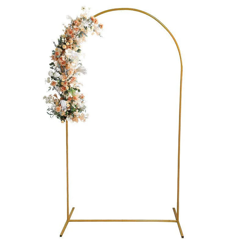 Gold Metal Wedding Arch Backdrop Stand Floral Display Stand 7.2Ft