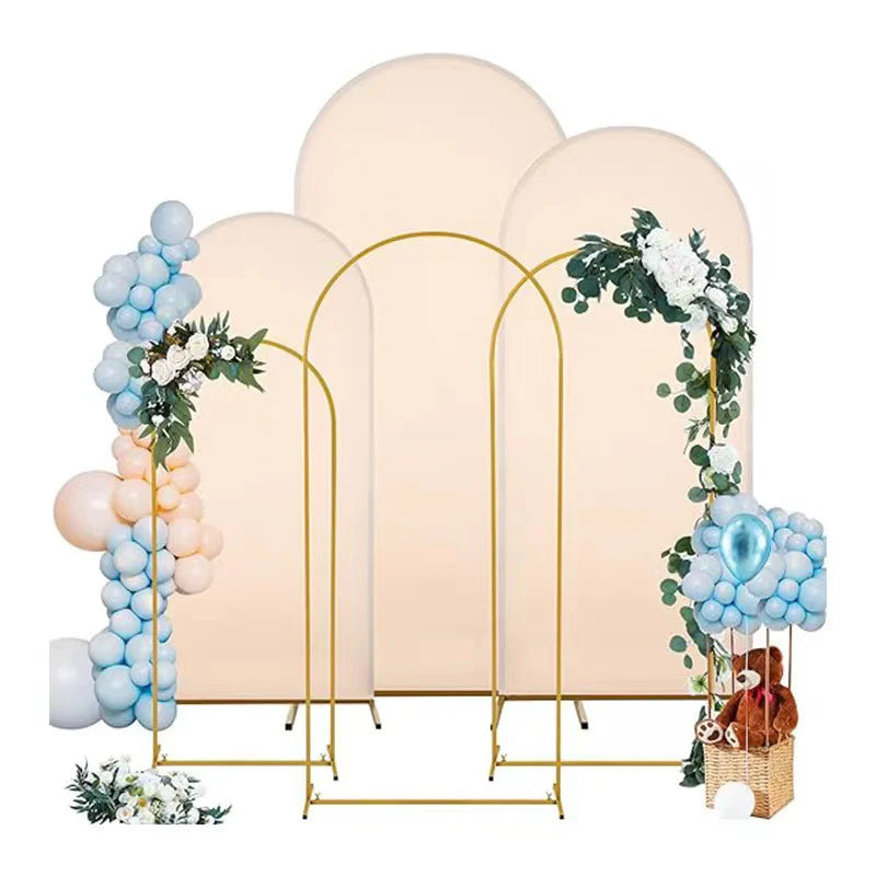 Gold Metal Wedding Arch Backdrop Stand Floral Display Stand 4pc/set