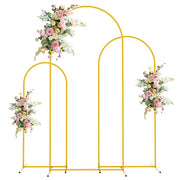 Gold Metal Wedding Arch Backdrop Stand Floral Display Stand 4pc/set