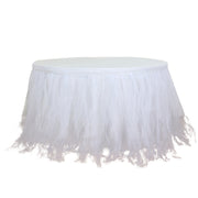 Tulle Tutu 14ft Table Skirt White