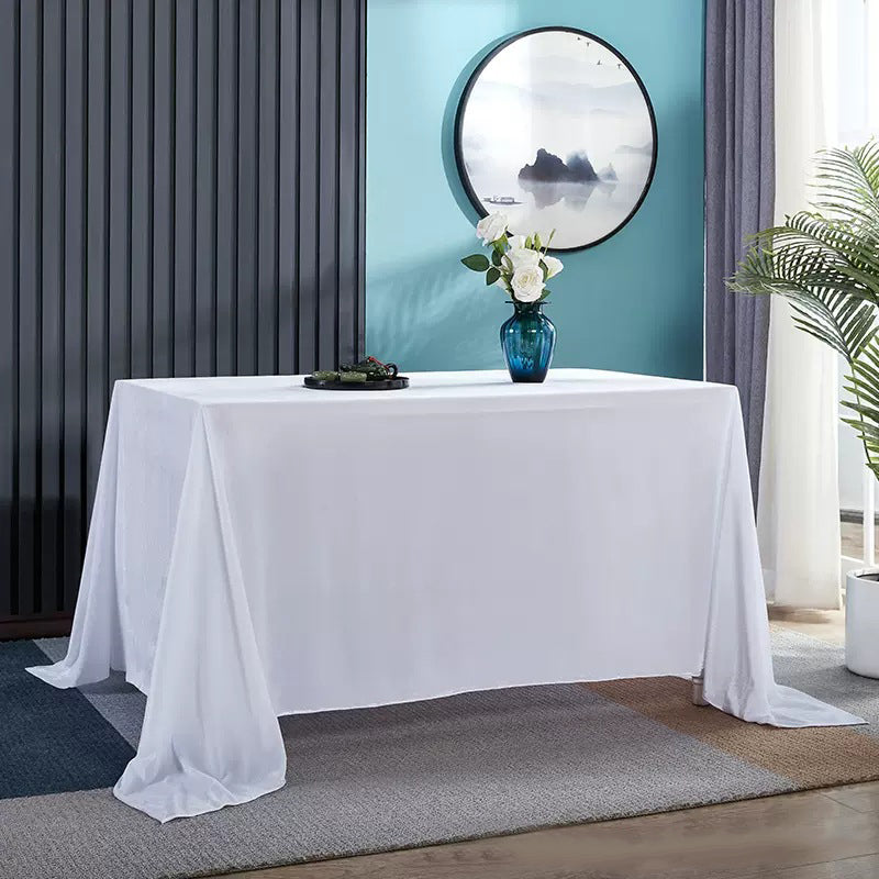 Velvet 90"x132" Rectangular Tablecloth White