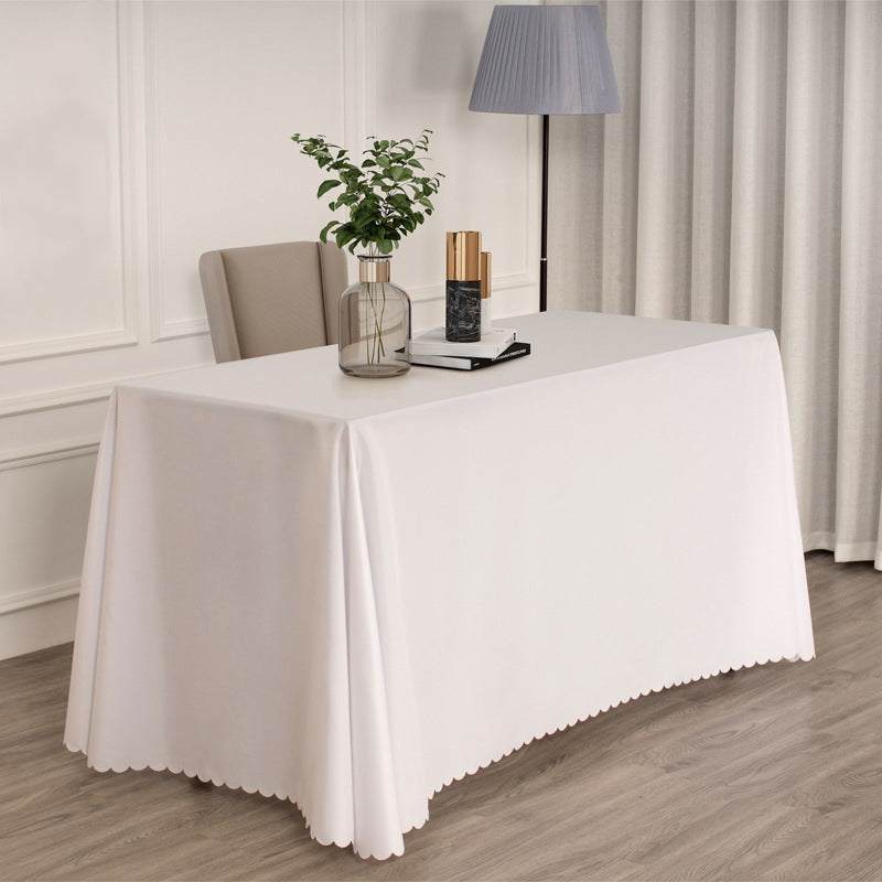 Economy Polyester Tablecloth 90"x156" Oblong Rectangular White
