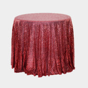 Sequin Round Tablecloth 108" Wine Red