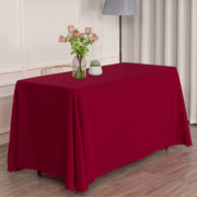 Economy Polyester Tablecloth 90"x132" Oblong Rectangular Wine Red