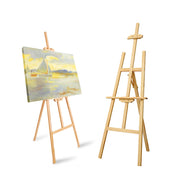 Wooden Art Easel for Painting, Adjustable & Foldable Beech Wood Display Easel Stand for Canvas for Adults, Artists, Beginners