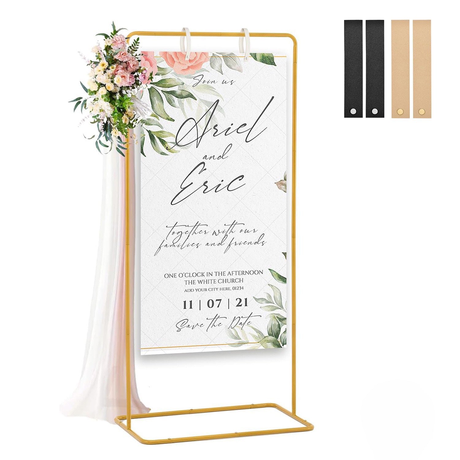 Wrought Iron Wedding Welcome Stand Gold
