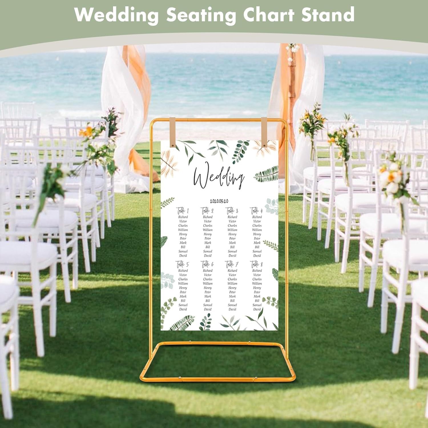 Wrought Iron Wedding Welcome Stand Gold