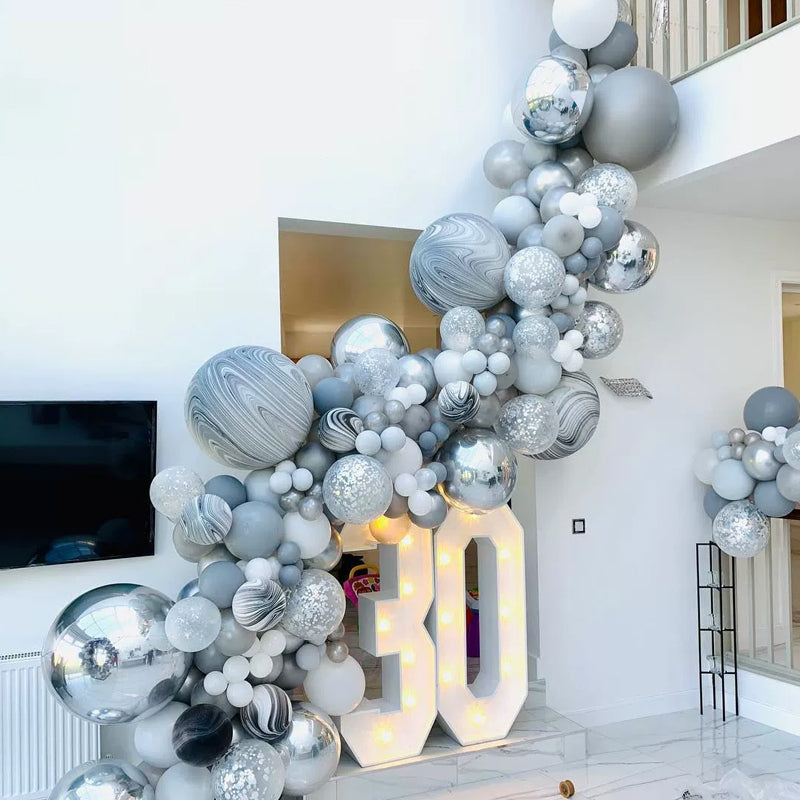 Matte 10" Latex Balloons 100 Pcs Gray