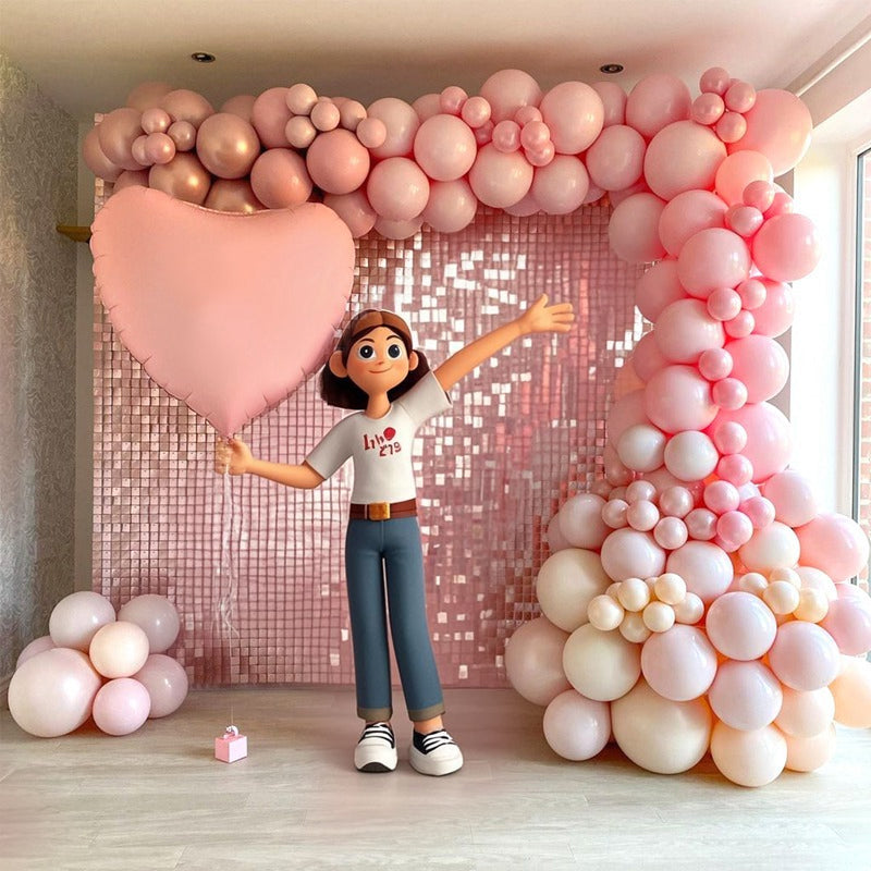 Matte 12" Latex Balloons 25 Pcs Baby Pink