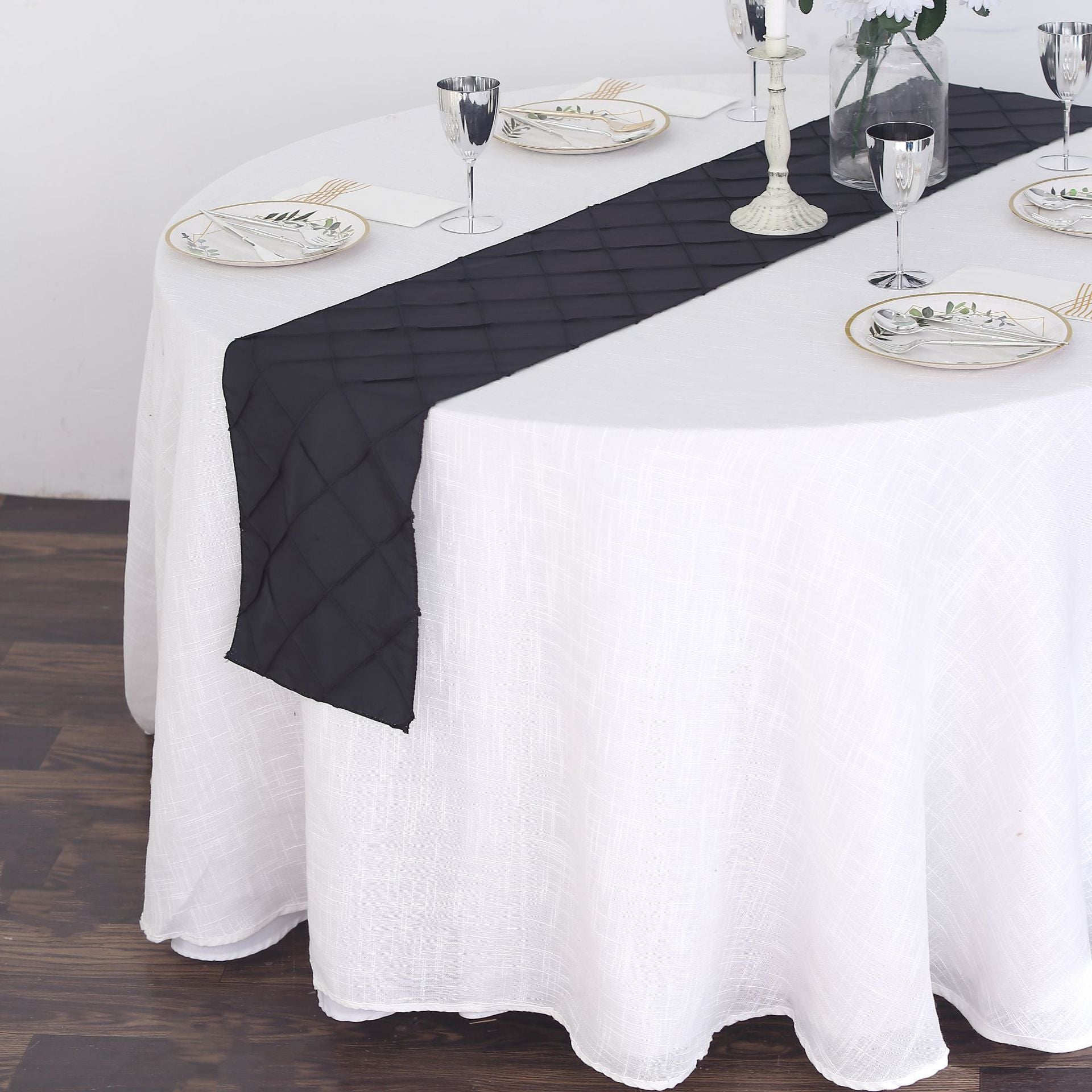 Polyester 108"x12" Table Runner Black