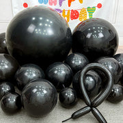 Black Balloons Latex Helium Matte Black Balloons for Baby Shower Birthday Graduation Casino Gaming Anniversary Retirement Pirate Race Car Theme Party Decorations
