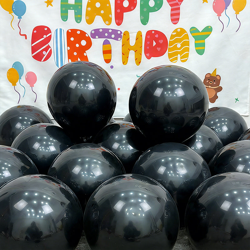 Black Balloons Latex Helium Matte Black Balloons for Baby Shower Birthday Graduation Casino Gaming Anniversary Retirement Pirate Race Car Theme Party Decorations