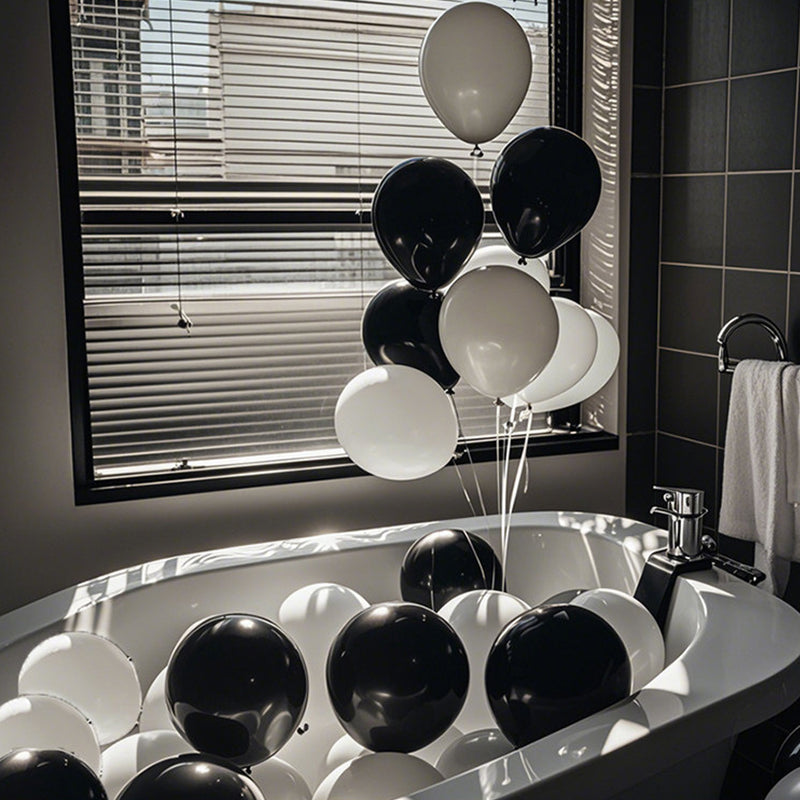 Black Balloons Latex Helium Matte Black Balloons for Baby Shower Birthday Graduation Casino Gaming Anniversary Retirement Pirate Race Car Theme Party Decorations