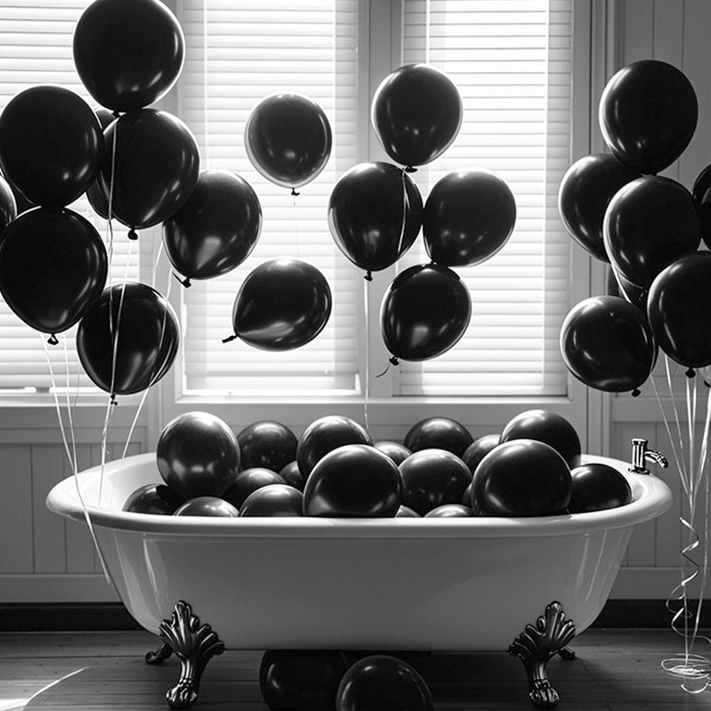 Black Balloons Latex Helium Matte Black Balloons for Baby Shower Birthday Graduation Casino Gaming Anniversary Retirement Pirate Race Car Theme Party Decorations