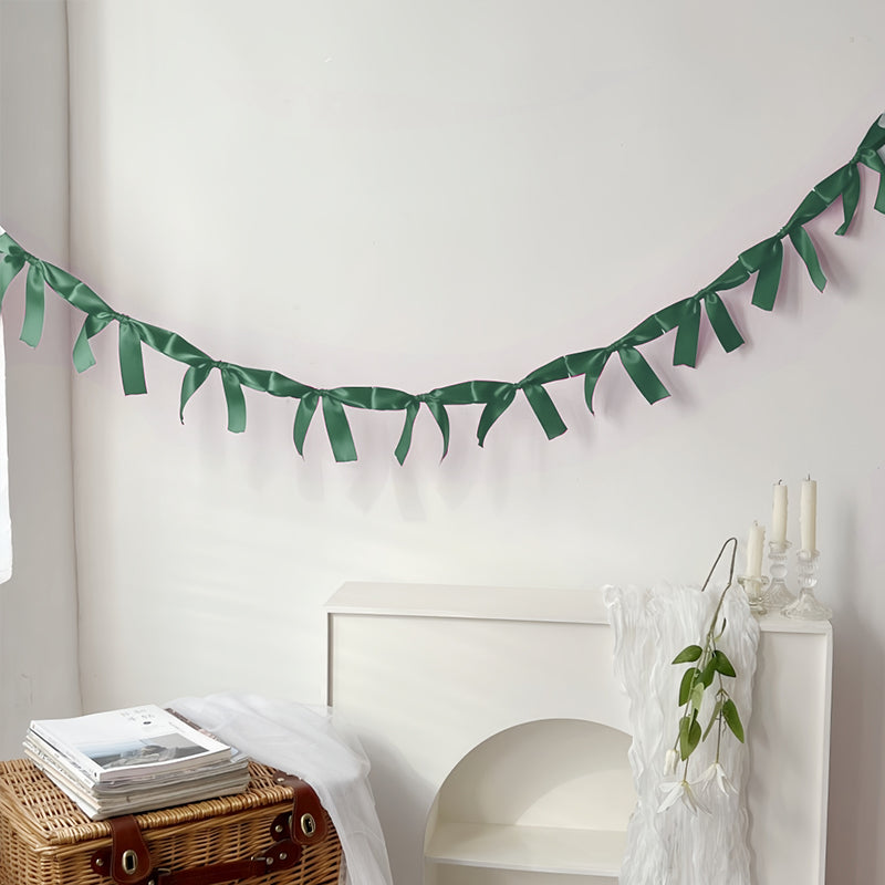 Bow Garland Decorations Bow Garland Banner Dark Green