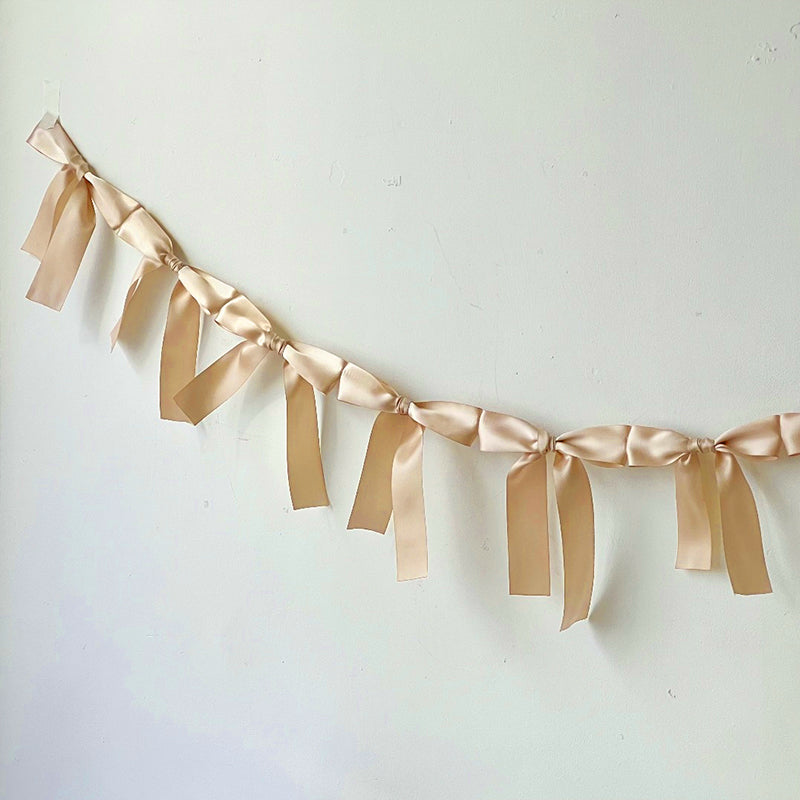 Bow Garland Decorations Bow Garland Banner Champagne