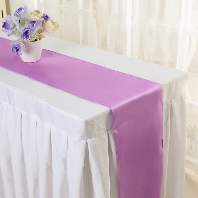 Satin 110"x12" Table Runner Pink Purple