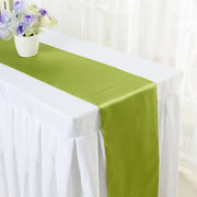 Satin 110"x12" Table Runner Grass Green