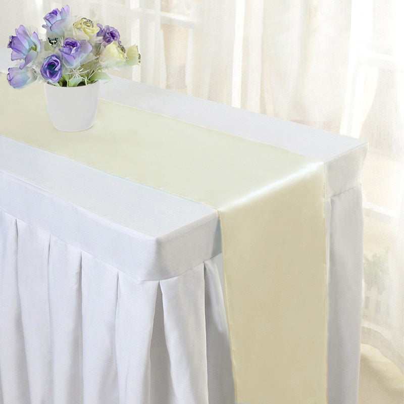 Satin 110"x12" Table Runner Beige