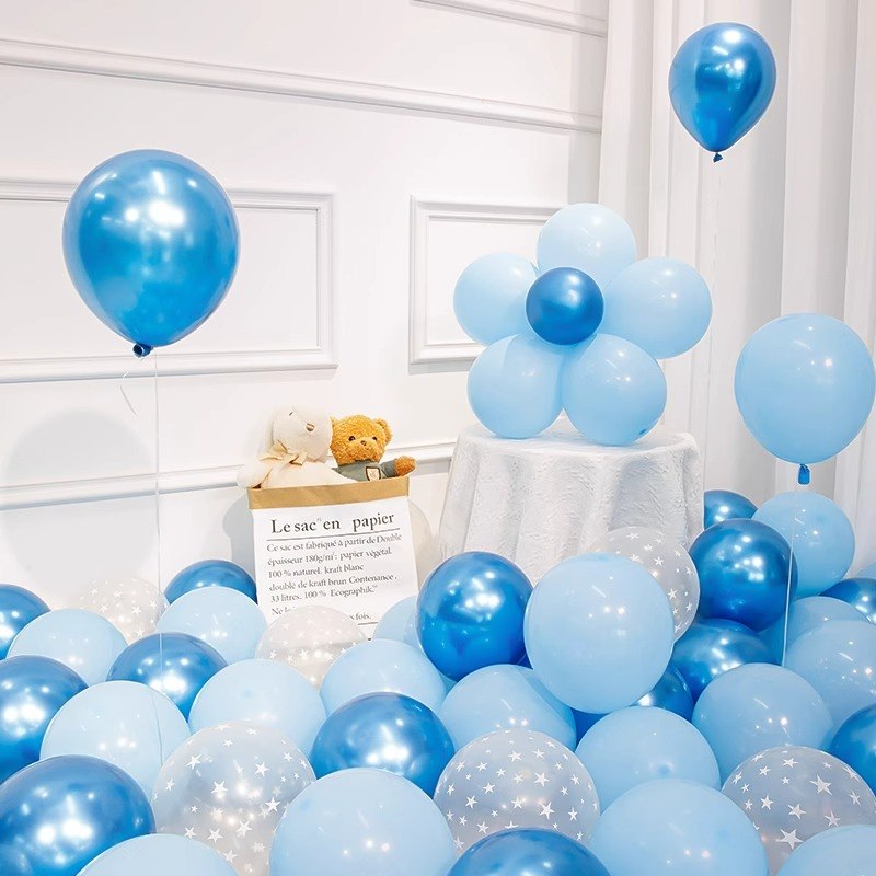 Pastel Blue Latex Party Balloons Round Helium Light Blue Bridal Blue Balloons for Wedding Bridal Shower Gender Reveal Birthday Party Decoration