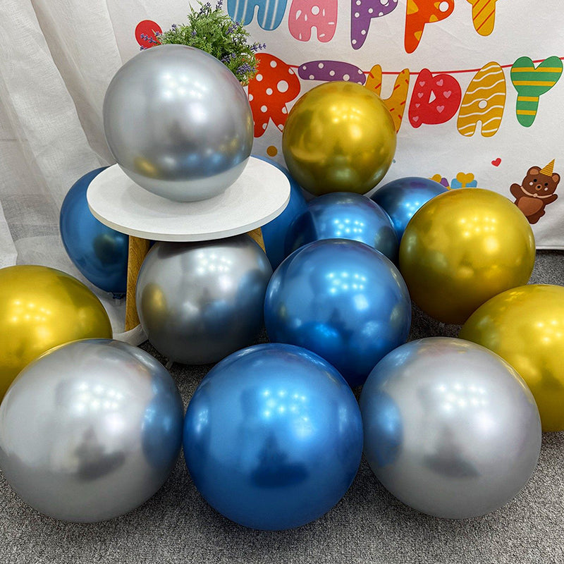 Metallic Blue Balloons Chrome Blue Latex Helium Balloons for Graduation Wedding Baby Shower Engagement Wedding Gender Reveal Birthday Party Decorations