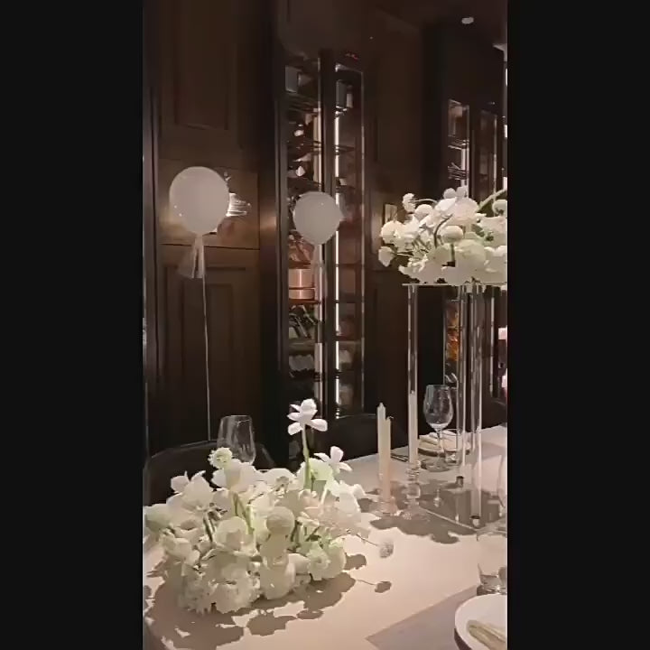 Load video: Acrylic Wedding Centerpieces Clear Elegant Centerpiece Stand